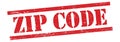 ZIP CODE text on red grungy lines stamp Royalty Free Stock Photo