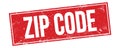 ZIP CODE text on red grungy rectangle stamp Royalty Free Stock Photo