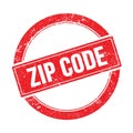 ZIP CODE text on red grungy round stamp Royalty Free Stock Photo