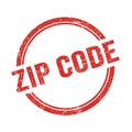 ZIP CODE text written on red grungy round stamp Royalty Free Stock Photo