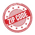 ZIP CODE text written on red grungy round stamp Royalty Free Stock Photo