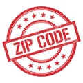 ZIP CODE text written on red vintage stamp Royalty Free Stock Photo