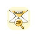 Zip code yellow RGB color icon