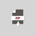 ZIP download icon on background. ZIP button.