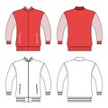 Zip fastener turleneck jacket man template front, back views Royalty Free Stock Photo