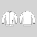 Zip fastener turleneck jacket man template front, back views Royalty Free Stock Photo