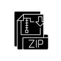 ZIP file black glyph icon