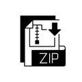 ZIP file black linear icon