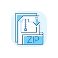 ZIP file blue RGB color icon Royalty Free Stock Photo