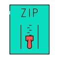 zip file format document icon color illustration