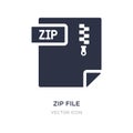 zip file icon on white background. Simple element illustration from UI concept