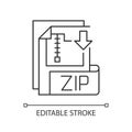 ZIP file pixel perfect linear icon Royalty Free Stock Photo