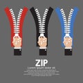 Zip With Hand Collection Royalty Free Stock Photo