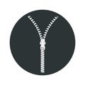 Zip icon. Open zipper symbol