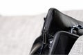 Zip of Leather Bag Royalty Free Stock Photo