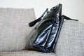 Zip of Leather Bag Royalty Free Stock Photo