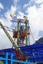 Zip line tower on the edge of a gorge Royalty Free Stock Photo