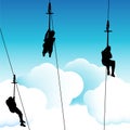 Zip Line Group People Royalty Free Stock Photo