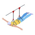 Zip line icon, isometric style Royalty Free Stock Photo