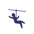 zip line icon on white Royalty Free Stock Photo