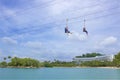 Zip line in Siloso beach , Sentosa, Singapore