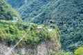 Zip line trip, Cascades route, Banos, Ecuador Royalty Free Stock Photo