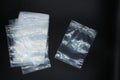 Zip lock plastic bag isolated on black background Royalty Free Stock Photo