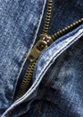 The zip in a pair of jeans Royalty Free Stock Photo