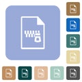Zipped document rounded square flat icons