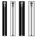 Zipper black white symbols