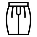 Zipper cloth icon outline vector. Fabric denim