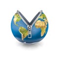 Zipper Earth Royalty Free Stock Photo