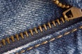 Zipper fastener, Denim jeans pant zipper Royalty Free Stock Photo