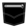 Zipper jeans pocket black symbol