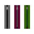 Zipper with lock for clothes in vector. Royalty Free Stock Photo