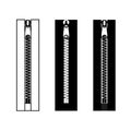 Zipper with lock for clothes in vector. Royalty Free Stock Photo