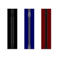 Zipper with lock for clothes in vector. Royalty Free Stock Photo
