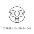 Zipper-Mouth emoji linear icon. Modern outline Zipper-Mouth emoj