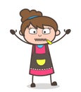 Zipper Mouth Face - Beautician Girl Artist Cartoon Vector