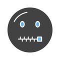 Zipper-Mouth Face icon vector image.