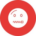 Zipper-Mouth Face icon vector image.
