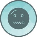 Zipper-Mouth Face icon vector image.