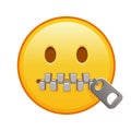 Zipper-Mouth face Large size of yellow emoji smile