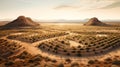 Zipper opens a desert landscape to fertile land