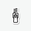 Zipper sticker icon isolated on gray background Royalty Free Stock Photo