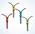 Zipper. Vector drawing Royalty Free Stock Photo