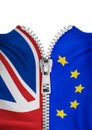 Zippered Brexit flags Royalty Free Stock Photo