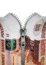 Zippered Russian five thousand ruble note