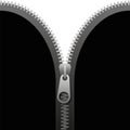 Zippers Zip Unzip Gray Black Royalty Free Stock Photo