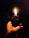 Zippo flame lighter fire dark hand